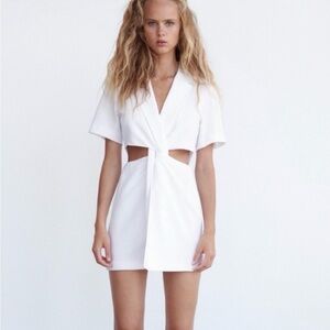Zara White Cut Out Blazer Mini Dress